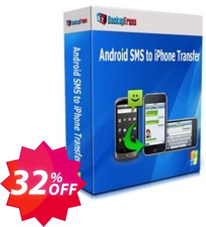 Backuptrans Android SMS to iPhone Transfer, One-Time Usage  Coupon code 32% discount 