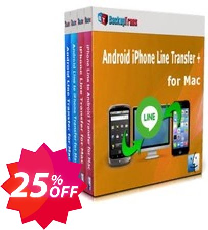 Backuptrans Android iPhone Line Transfer plus for MAC, Family Edition  Coupon code 25% discount 