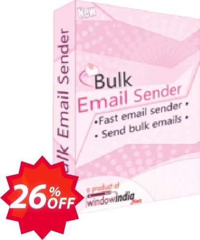 WindowIndia Bulk Email Sender Coupon code 26% discount 