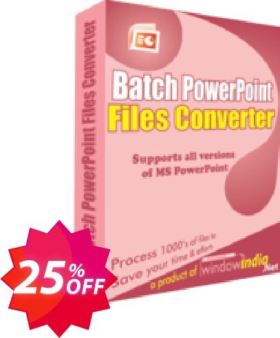 WindowIndia Batch PowerPoint File Converter Coupon code 25% discount 