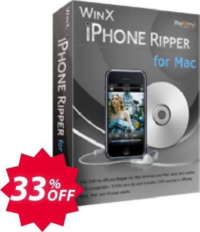 WinX iPhone Ripper for MAC Coupon code 33% discount 