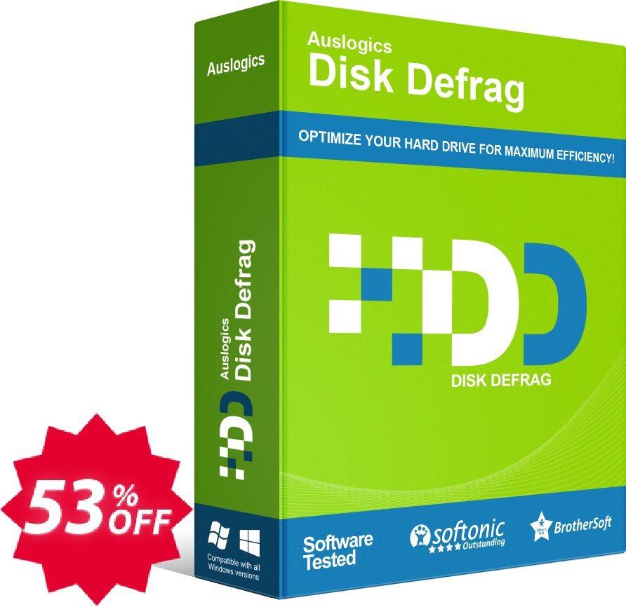 Auslogics Disk Defrag Pro Coupon code 53% discount 