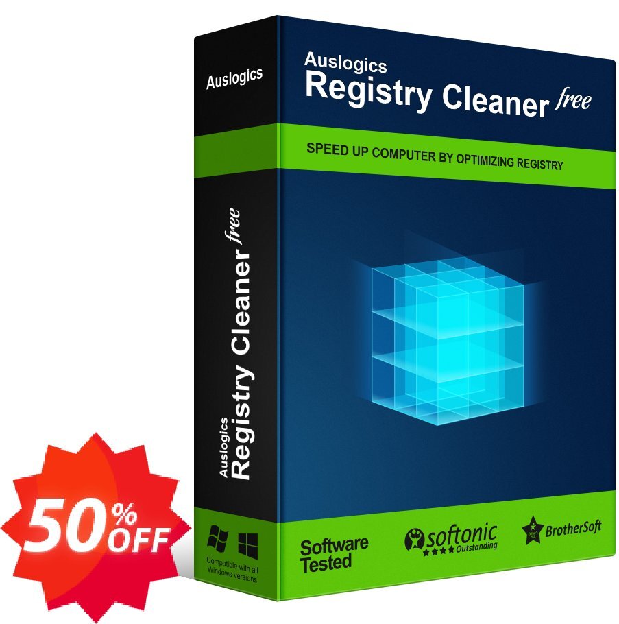 Auslogics Registry Cleaner Coupon code 50% discount 