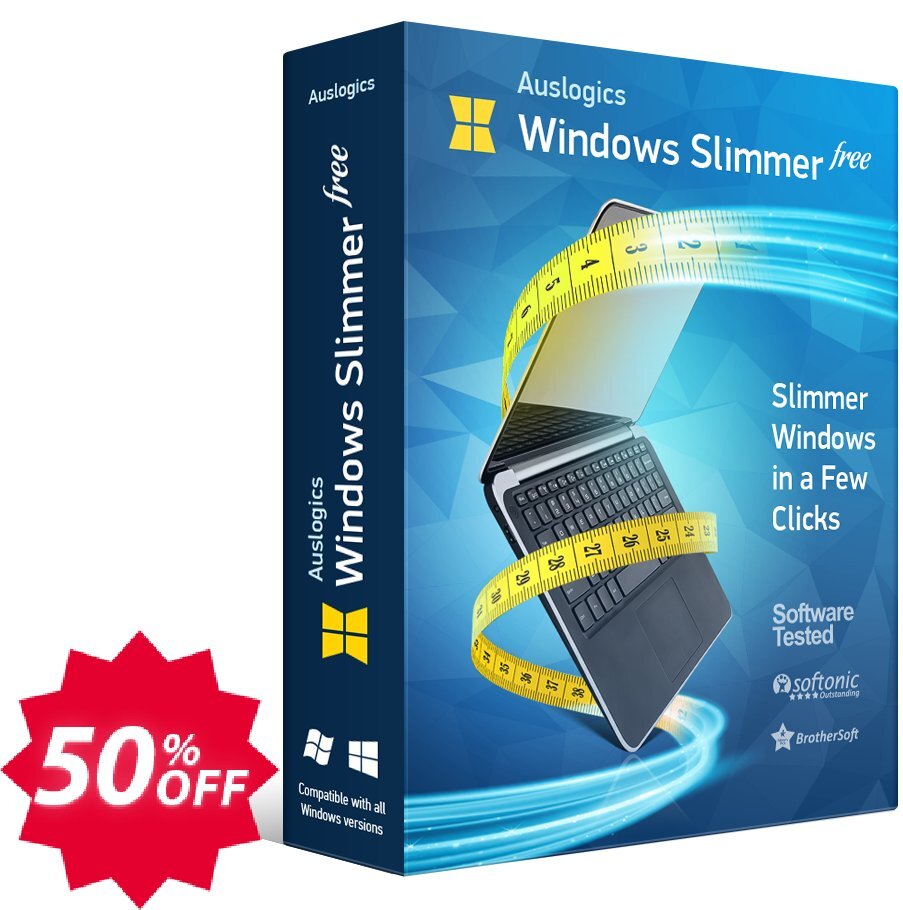 Auslogics WINDOWS Slimmer Coupon code 50% discount 