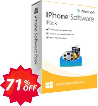 Aiseesoft iPhone Software Pack Coupon code 71% discount 