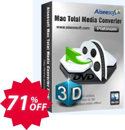 Aiseesoft MAC Total Media Converter Platinum Coupon code 71% discount 
