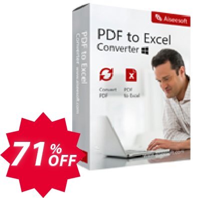 Aiseesoft PDF to Excel Converter Lifetime Plan Coupon code 71% discount 