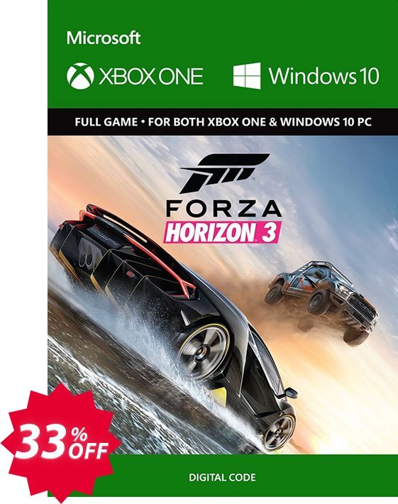 Forza Horizon 3 Xbox One/PC Coupon code 33% discount 