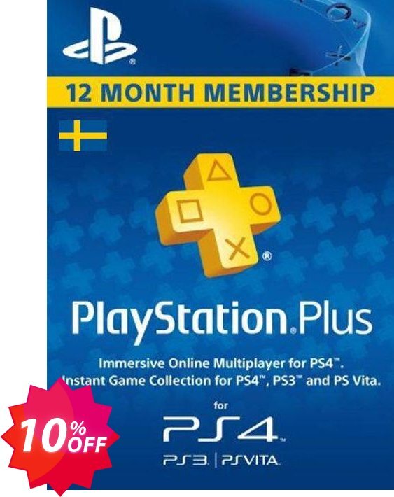 PS Plus - 12 Month Subscription, Sweden  Coupon code 10% discount 