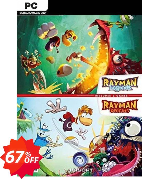 Rayman Legends + Rayman Origins PC Coupon code 67% discount 