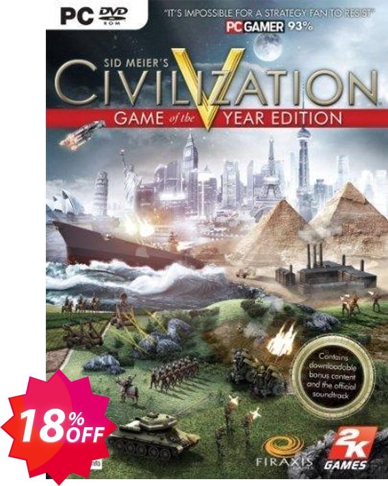 Civilization V 5 - Game Of The Year Edition PC Coupon code 18% discount 