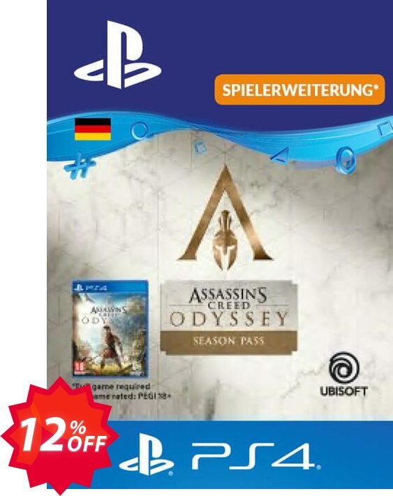 Assasins Creed Odyssey Season Pass PS4, Germany  Coupon code 12% discount 