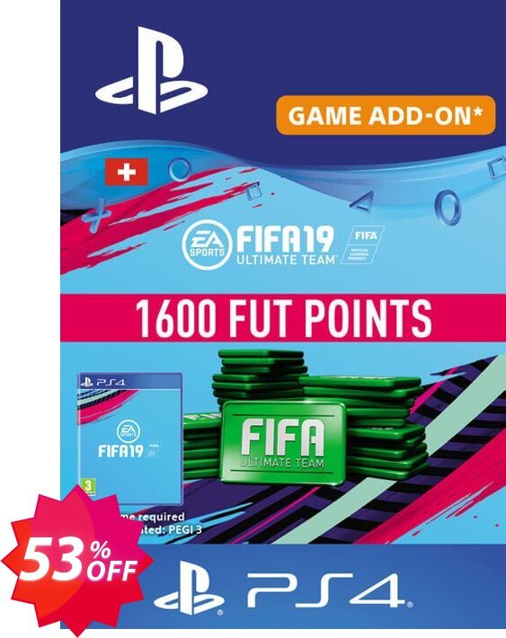 Fifa 19 - 1600 FUT Points PS4, Switzerland  Coupon code 53% discount 