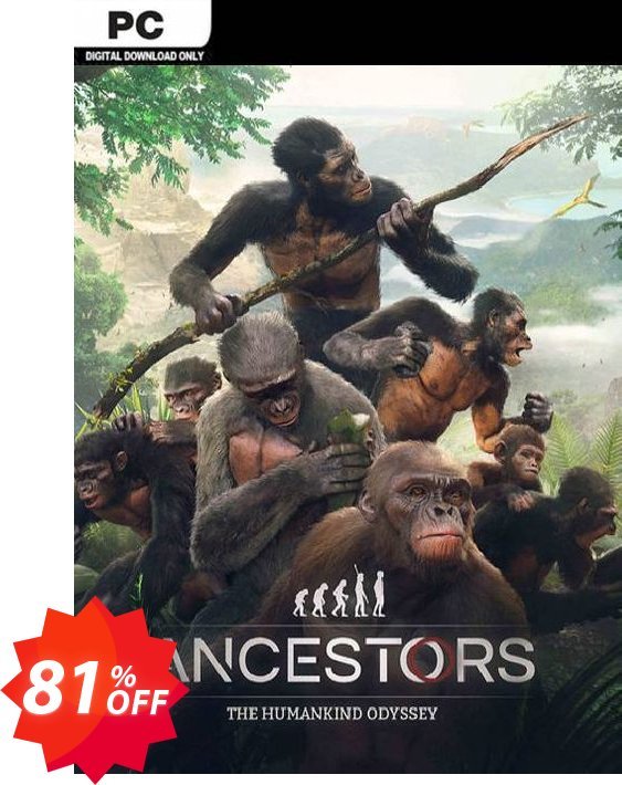 Ancestors: The Humankind Odyssey PC, WW , Steam  Coupon code 81% discount 