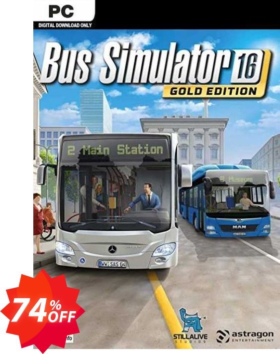 Bus Simulator 16 Gold Edition PC, EU  Coupon code 74% discount 