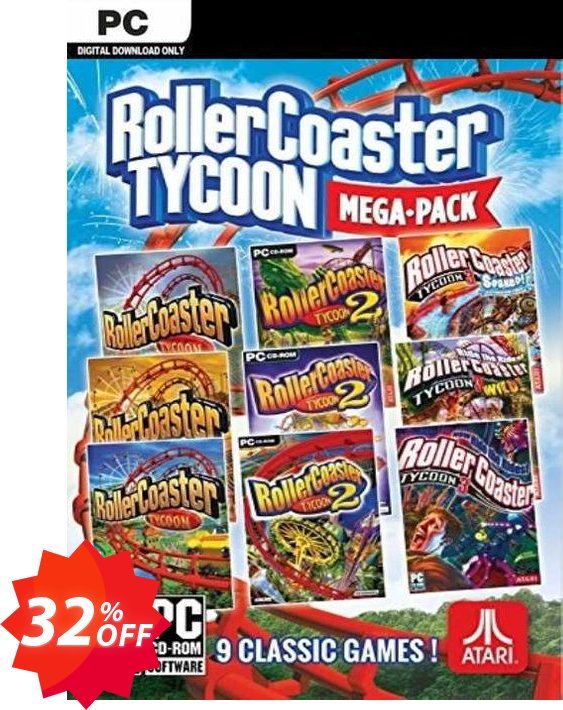 RollerCoaster Tycoon Mega Pack PC, EU  Coupon code 32% discount 