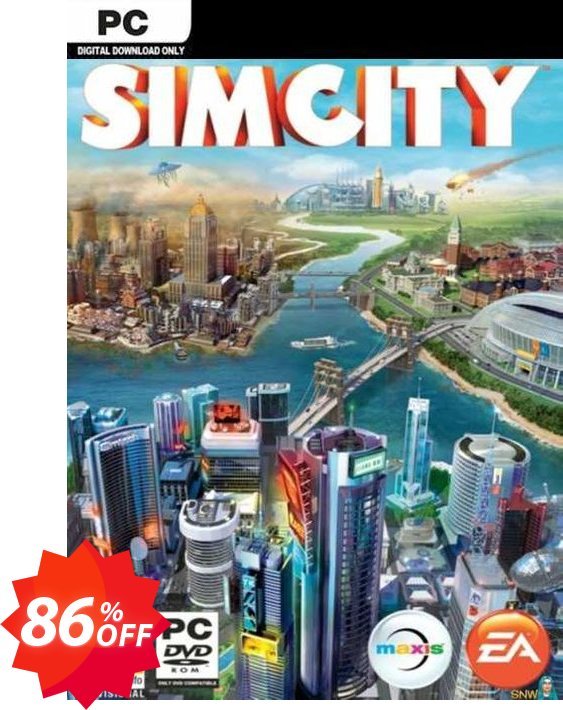 SimCity PC, EN  Coupon code 86% discount 