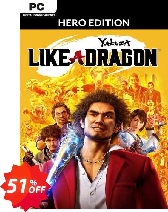 Yakuza: Like a Dragon Hero Edition PC, EU  Coupon code 51% discount 