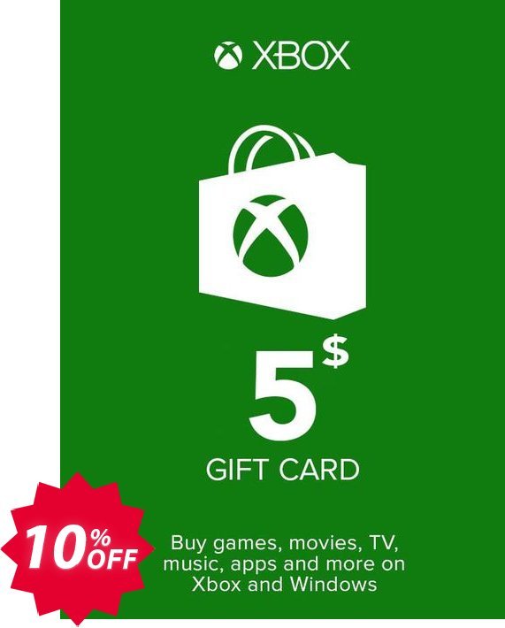 Xbox Gift Card - 5 USD Coupon code 10% discount 