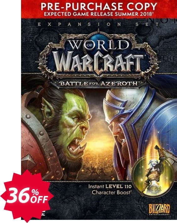 World of Warcraft, WoW Battle for Azeroth - PC, EU  Coupon code 36% discount 