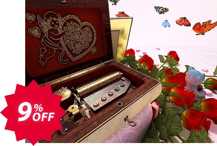 3PlaneSoft Valentine Musicbox 3D Screensaver Coupon code 9% discount 