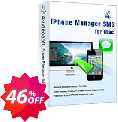 4Videosoft iPhone Manager SMS for MAC Coupon code 46% discount 