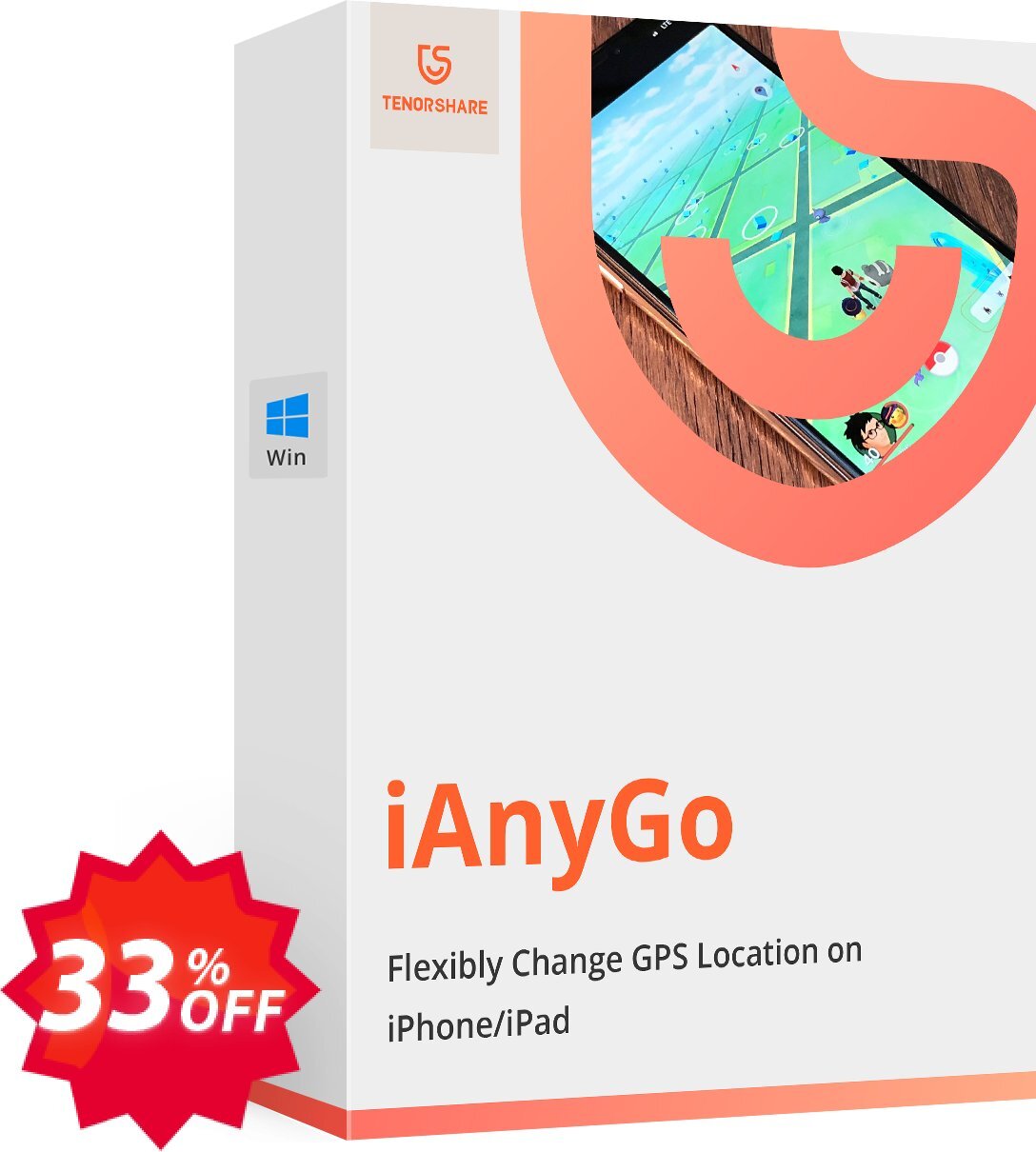 Tenorshare iAnyGo, 1-Year Plan  Coupon code 33% discount 