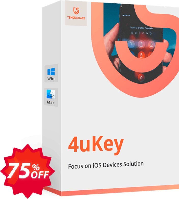 Tenorshare 4uKey Coupon code 75% discount 