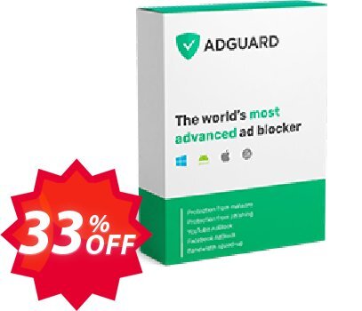 AdGuard Ad Blocker Personal, 3 devices Yearly Coupon code 33% discount 