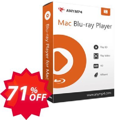AnyMP4 MAC Blu-ray Player lifetime Coupon code 71% discount 