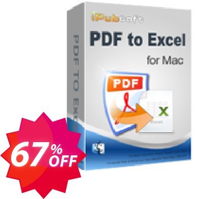 iPubsoft PDF to Excel Converter for MAC Coupon code 67% discount 