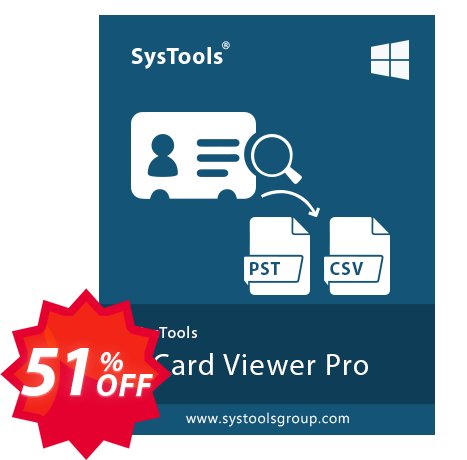 SysTools vCard Viewer Pro Coupon code 51% discount 