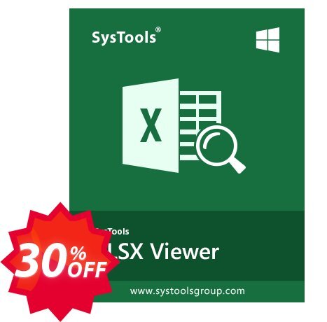 SysTools XLSX Viewer Pro Coupon code 30% discount 