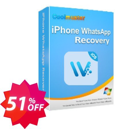 Coolmuster iPhone WhatsApp Recovery - Lifetime Plan, 9 Devices, 3 PCs  Coupon code 51% discount 