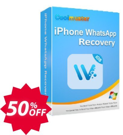 Coolmuster iPhone WhatsApp Recovery - Lifetime Plan, Unlimited Devices, 1 PC  Coupon code 50% discount 