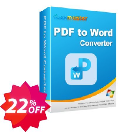 Coolmuster PDF to Word Converter - Lifetime Plan, 5 PCs  Coupon code 22% discount 