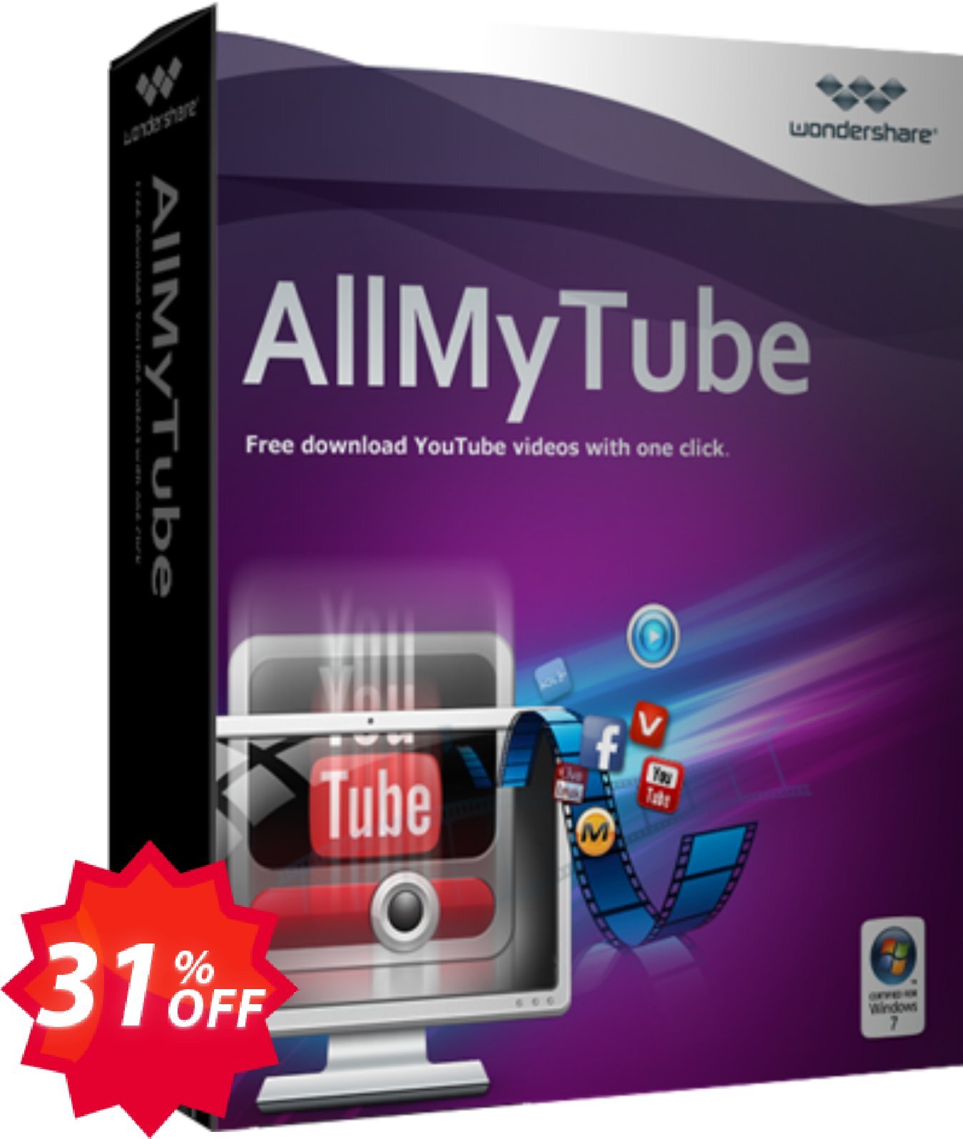 Wondershare AllMyTube for WINDOWS, Lifetime, Yearly, Family Plan  Coupon code 31% discount 