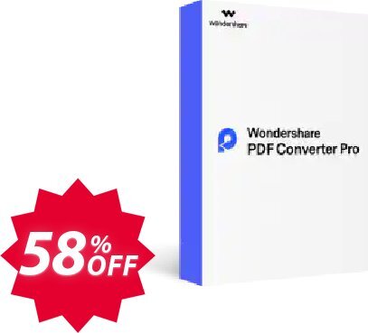 Wondershare PDF Converter PRO Coupon code 58% discount 