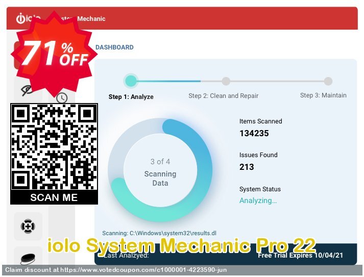 iolo System Mechanic Pro 22 Coupon, discount 60% OFF iolo System Mechanic Pro, verified. Promotion: Impressive sales code of iolo System Mechanic Pro, tested & approved