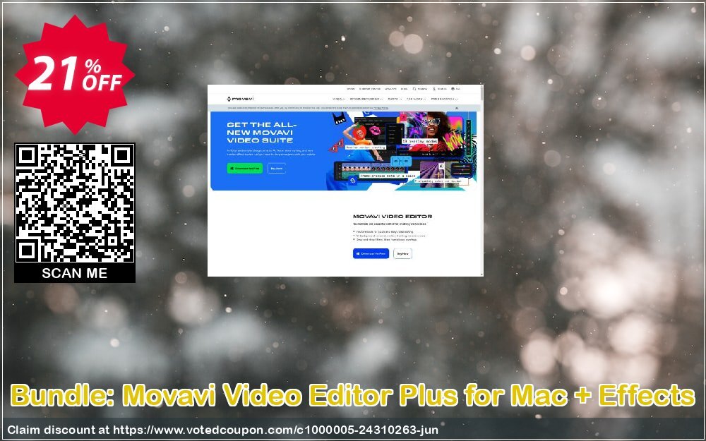 Bundle: Movavi Video Editor Plus for MAC + Effects Coupon, discount Bundle: Video Editor Plus for Mac + Effects Stunning sales code 2024. Promotion: Stunning sales code of Bundle: Video Editor Plus for Mac + Effects 2024