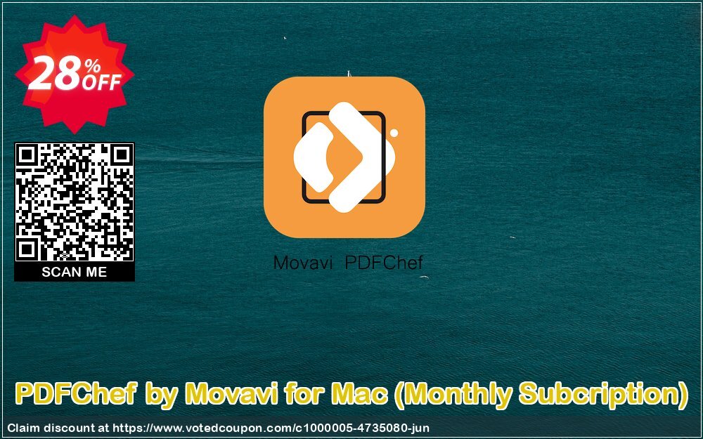 PDFChef by Movavi for MAC, Monthly Subcription  Coupon, discount Movavi PDF Editor for Mac – Monthly Subcription imposing offer code 2024. Promotion: imposing offer code of Movavi PDF Editor for Mac – Monthly Subcription 2024