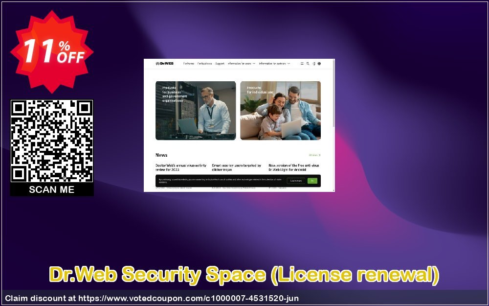 Dr.Web Security Space, Plan renewal  Coupon, discount Home products (Dr.Web Security Space), License renewal super deals code 2024. Promotion: super deals code of Home products (Dr.Web Security Space), License renewal 2024