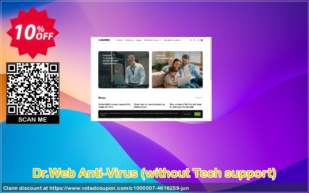 Dr.Web Anti-Virus, without Tech support  Coupon, discount Dr.Web Anti-Virus without technical support wonderful discounts code 2024. Promotion: wonderful discounts code of Dr.Web Anti-Virus without technical support 2024