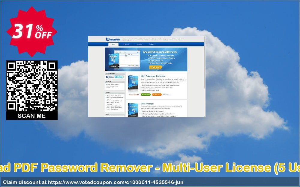 Ahead PDF Password Remover - Multi-User Plan, 5 Users  Coupon, discount Ahead PDF Password Remover - Multi-User License (Up to 5 Users) big discount code 2024. Promotion: big discount code of Ahead PDF Password Remover - Multi-User License (Up to 5 Users) 2024