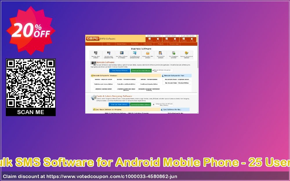DRPU Bulk SMS Software for Android Mobile Phone - 25 User Plan Coupon Code Jun 2024, 20% OFF - VotedCoupon