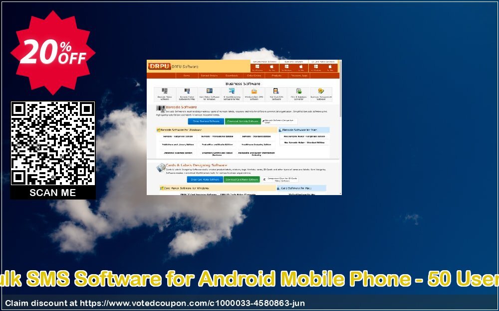 DRPU Bulk SMS Software for Android Mobile Phone - 50 User Plan Coupon Code Jun 2024, 20% OFF - VotedCoupon