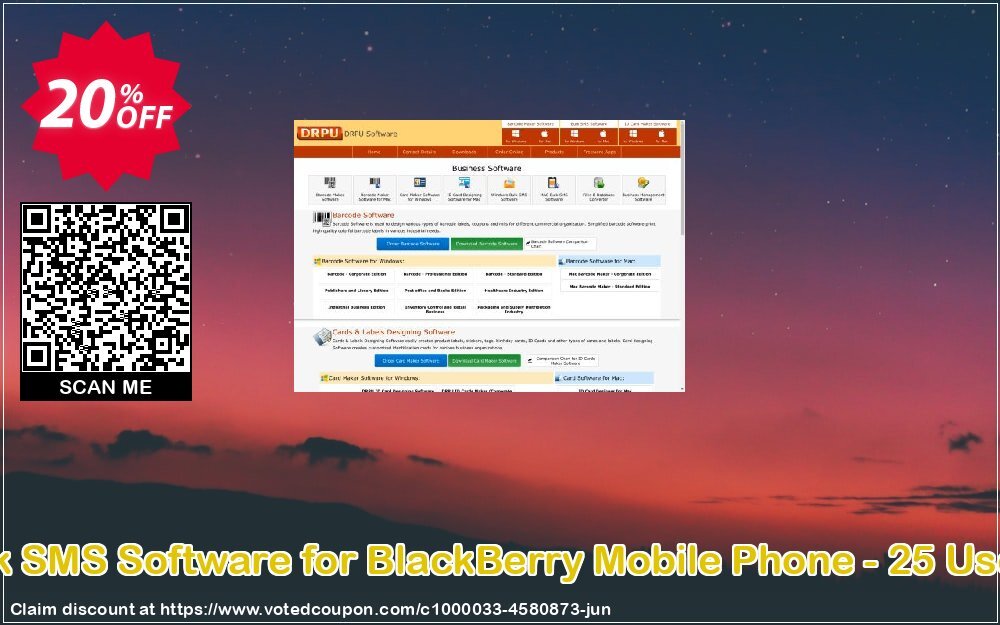 DRPU Bulk SMS Software for BlackBerry Mobile Phone - 25 User Plan Coupon Code Jun 2024, 20% OFF - VotedCoupon