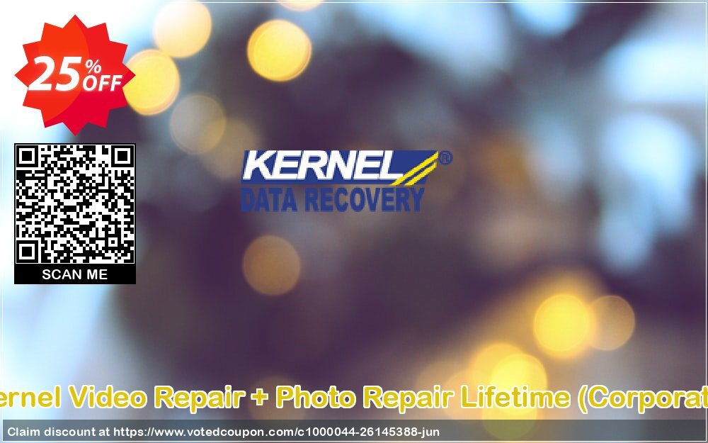 Kernel Video Repair + Photo Repair Lifetime, Corporate  Coupon, discount Kernel Video Repair - Corporate Lifetime License Excellent discounts code 2024. Promotion: Excellent discounts code of Kernel Video Repair - Corporate Lifetime License 2024