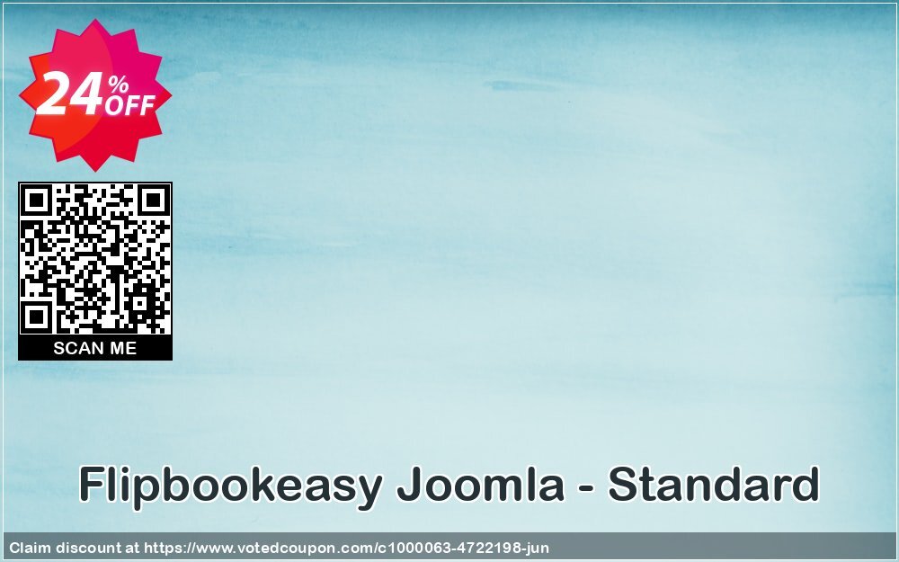 Flipbookeasy Joomla - Standard Coupon, discount Flipbookeasy - Joomla- Standard stunning sales code 2024. Promotion: stunning sales code of Flipbookeasy - Joomla- Standard 2024