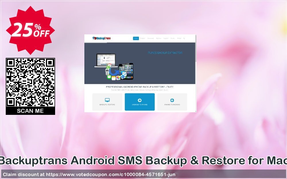 Backuptrans Android SMS Backup & Restore for MAC Coupon, discount Backuptrans Android SMS Backup & Restore for Mac (Personal Edition) awful discount code 2024. Promotion: awful offer code of Backuptrans Android SMS Backup & Restore for Mac (Personal Edition) 2024